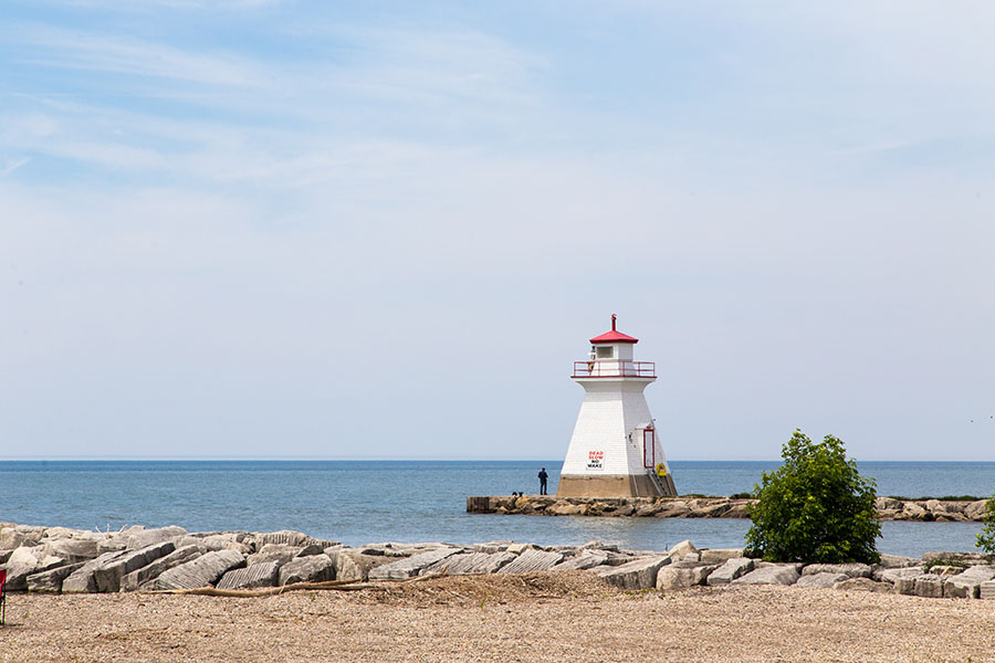 Southampton ON - View of the Coastline and Lighthouse in Southampton Ontario